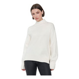 Sweater Mujer Cuello Alto Off White Corona