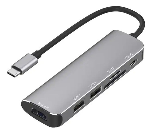 Usb-c  6 En 1  Adaptador Tipo C + Garantía + Envió Gratis 