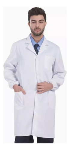 Uniforme Médico, Bata Larga Blanca, Uniforme De Laboratorio