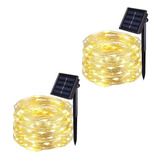 2 Tiras De Luz Led 20 M 8 Modos Luces Solares