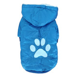 Buzo Campera Capucha Perros Impermeable Huellita Color Azul