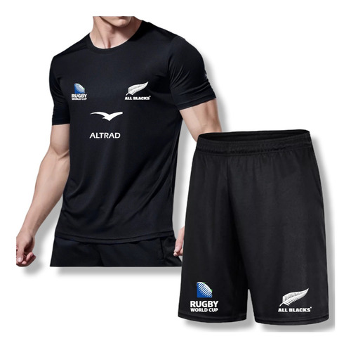 Conjunto Deportivo Short Remera Rugby All Blacks Los Pumas