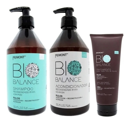 Kit Rulos Primont Bio Balance Shampoo + Balsam + Mascarilla