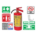 Kit Extinguidor 4.5 Pqs Curso + Carta Responsiva + Señal