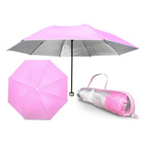 Sombrinha Guarda Chuva Com Proteção Solar Uv 1050t Cor Rosa-claro