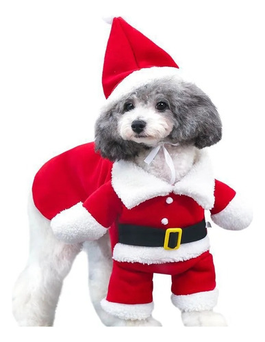Disfraz De Navidad De Mascota Traje De Pascuero Con Capa