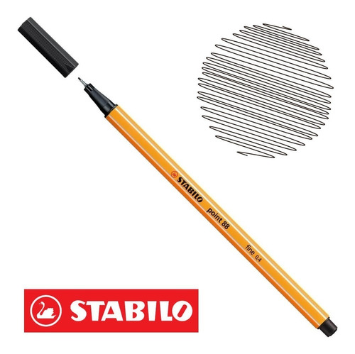 Stabilo Microfibra Point 88 X Unidad Color 46 Negro