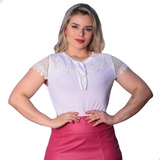 Blusa Feminina Manga Curta Tulipa Evangélica Barata Atacado