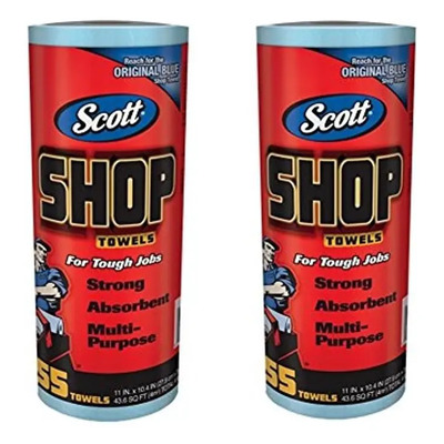 Kit 2 Rollo Toalla Scott Shop Multiuso Azul Absorbente | Envío gratis