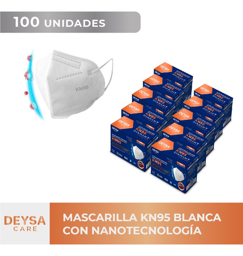 Mascarillas Kn95, Con Nanotecnología, 10 Cajas (100 Un)