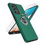 Funda Para Galaxy A53 5g C/anillo Verde Oscuro +2vidrio Temp