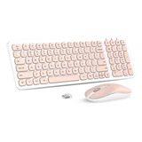 Teclado Y Mouse Alámbrico. Tamaño Completo Rosado