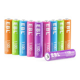 Pack De 10 Pilas Ebl Triple Aaa Recargables 1100mah Colores