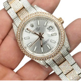 Reloj Compatible Con No Rolex Datejust Diamnds Suizo