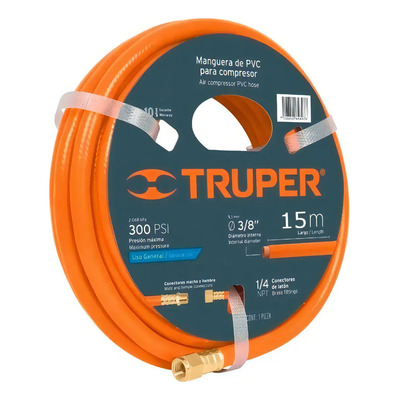 Manguera Compresor Aire 300psi 3\u002F8'' 15 Metros Truper 10894 Color Naranja | Envío gratis