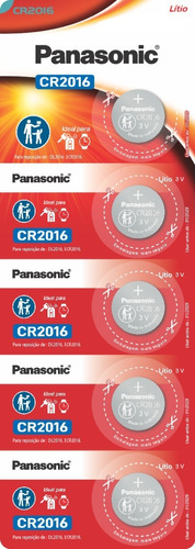 Bateria De Lithium Botão Cr2016 C/ 5 Unid