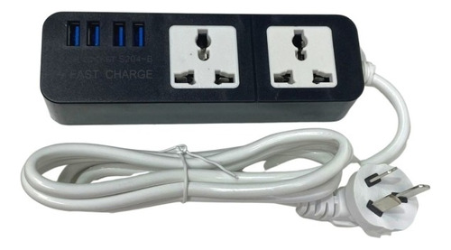 Zapatilla Electrica Alargue Multinorma 2 Enchufes 4 Usb 