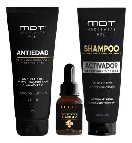 Shampoo Activador + Estimulador Capilar + Crema Antiedad