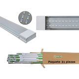 Regleta Tubo Led Doble 36w Base Integrada Aluminio Pack 31