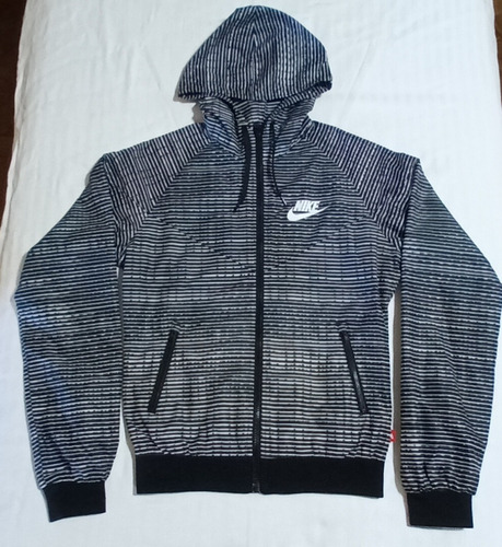 Campera Nike Cierre Capucha Talle S Color Negro Y Blanco