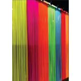 Cortina Painel Neon Brilha Luz Negra Franja  2x1 