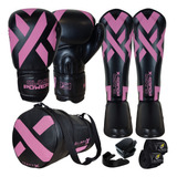 Kit Muay Thai Luva Caneleira Bolsa Bandagem Bucal Olimpo