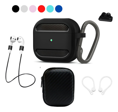 Funda Silicona Rigida Wiwu Para AirPods 3 Gen + 6 Accesorios