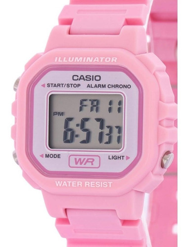 Reloj Casio Modelo: La-20wh-4a1cf Correa Rosa Bisel Rosa Claro Fondo Rosa Pálido