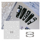 Adesivos De Unhas Brancos 5d Nail Art Decorations Star Desig