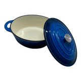 Olla Oval De Hierro Esmaltado Azul 30cm Vonne