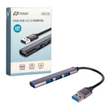 Hub Usb 4 Puertos Usb 2.0 Noga Luz Led Aluminio Pc Notebook