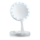 Espejo Doble 10x Maquillaje Luz Led Plegable  Cosmetiquero