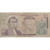 Colombia 10 Pesos Oro 2 Enero 1969
