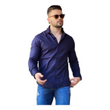 Camisa Social Masculina Manga Longa Linho Algodão Cores Vari