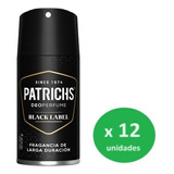 Pack Desodorante Patrichs Black 150ml X 12 Unid. - Dh Tienda