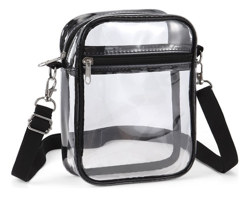 Bolso Bandolera Impermeable Transparente Con Correa Ajustabl