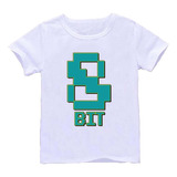 Remera Blanca Adultos  8 Bits Pixeles Pixel R124