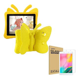 Vidrio + Funda Mariposa Generica Tablet P/ Samsung A8 2019