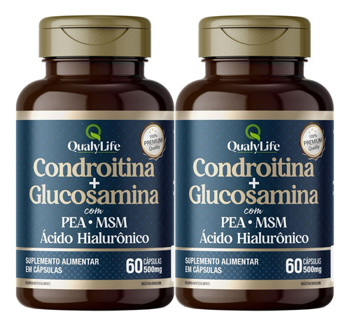 Condroitina E Glucosamina 2 X 60 Cápsulas Qualylife