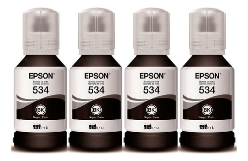 Kit 4 Tintas Epson 534 Negra M2170 M1180 M2140 M3180