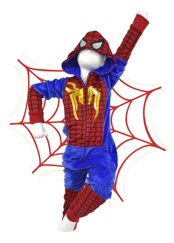 Pijama Super Héroe Mameluco Disfraz Spiderman Cap America