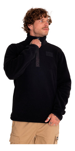 Polar Hombre Polar Fleece Half Snap Negro Cat