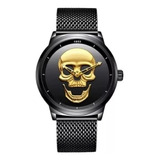 Reloj Calavera Dorado