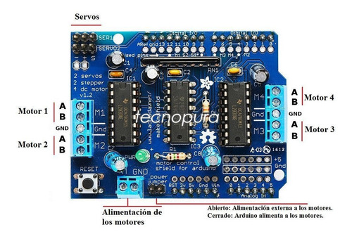 Módulo Shield L293d Puente H Para Motores Dc Servos Arduino