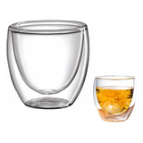 Vaso Doble Vidrio Transparente 250 Cc Cafe Agua