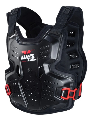 Pechera Motocross Enduro Wirtz Elevate Negro Rojo Avant