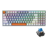 Teclado Machenike K500w S/fio Rgb Tri-mode Hotswappable Blue Cor De Teclado Branco Idioma Inglês Us Internacional