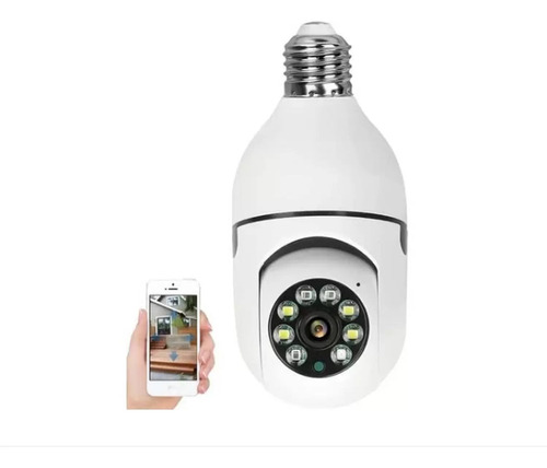 Cameraseguranca Lampada Espia Robo Giratoria Wi Fi Com Audio