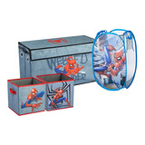 Marvel Spiderman Juego De Solución De Almacenamiento P...