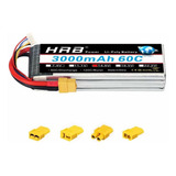 Bateria Lipo 14.8v 3000mah 60c 4s Xt60 Plug Hrb